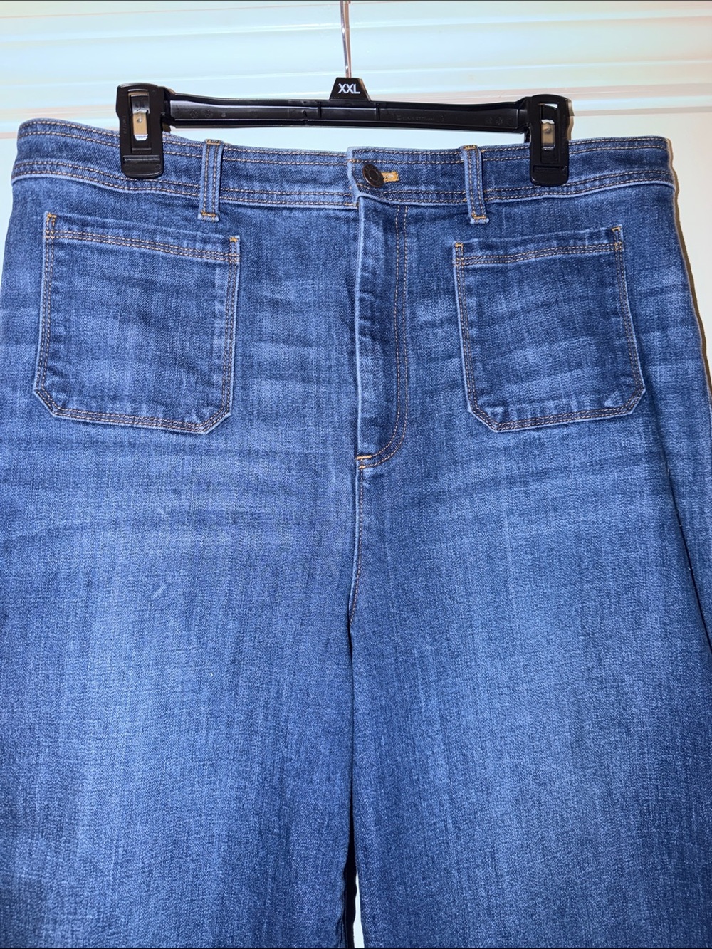 Talbots Light Blue High-Waist Wide Crop Jeans. Sz 16 - Picture 2 of 5